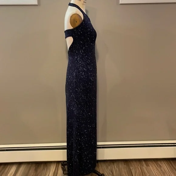 Glitter tank halter dark purple cocktail dress - handmade, beautiful! - Picture 7 of 7